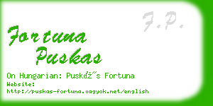 fortuna puskas business card